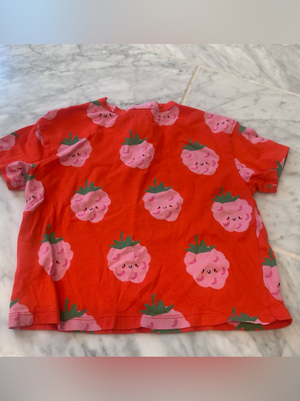 H&M Red Tee with Pink Raspberry Print - Picture 3 of 3